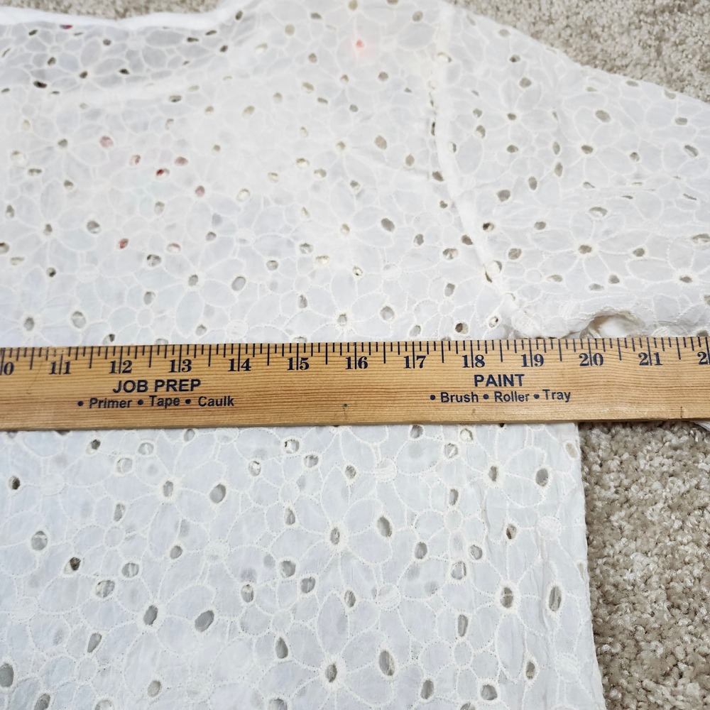 Johnny Was Nydia Applique Eyelet Top Floral Crochet Boho White S - Picture 10 of 10